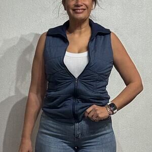 Marmot Navy Visita Zip Quilted Vest Sz XS